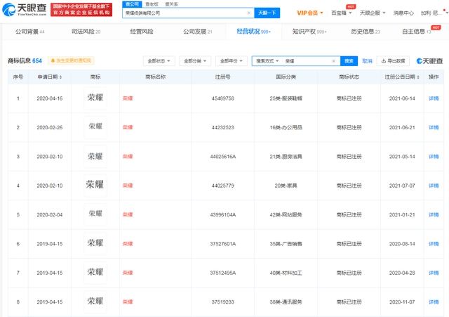 榮耀公司獲華為批量商標轉讓